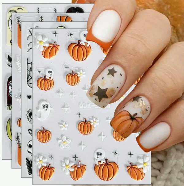3D Halloween Nail Design Decals - Spooky Ghosts