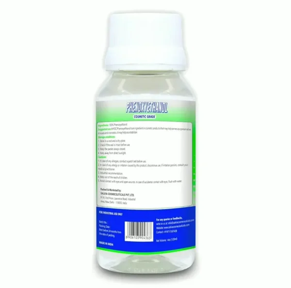 Phenoxyethanol Liquid for Skin Care, Sunscreen, Pimples Treatment, & More 120ml Ml