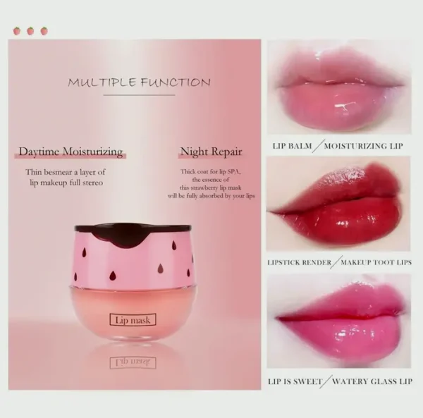 Strawberry Nighttime Lip Mask, Honey Salve 1PC