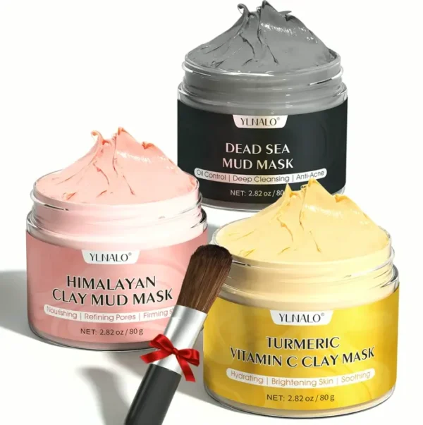 Turmeric Clay Mask Set, Himalayan Mask Set, Skin Cleansing