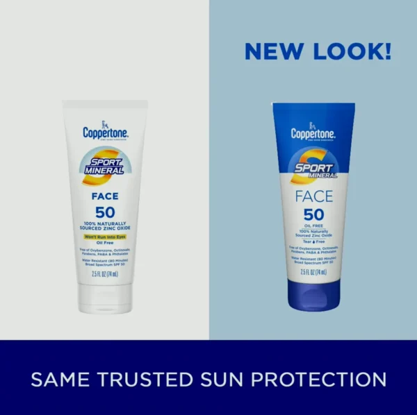Coppertone's SPORT Mineral Sunscreen SPF 50 2.5 Oz Tube