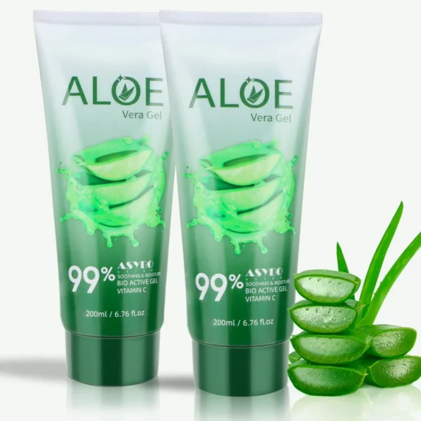 Organic Aloe Vera Gel 200x2 ML - Soothing Aloe Cream for Dry Skin