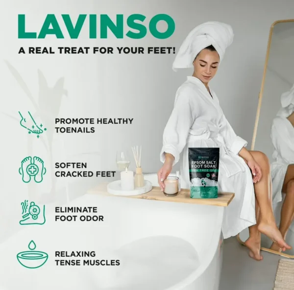 Botanical Bath with Epsom Salt - Toenail Health, Sports Feet, Odor Control - 1 LB