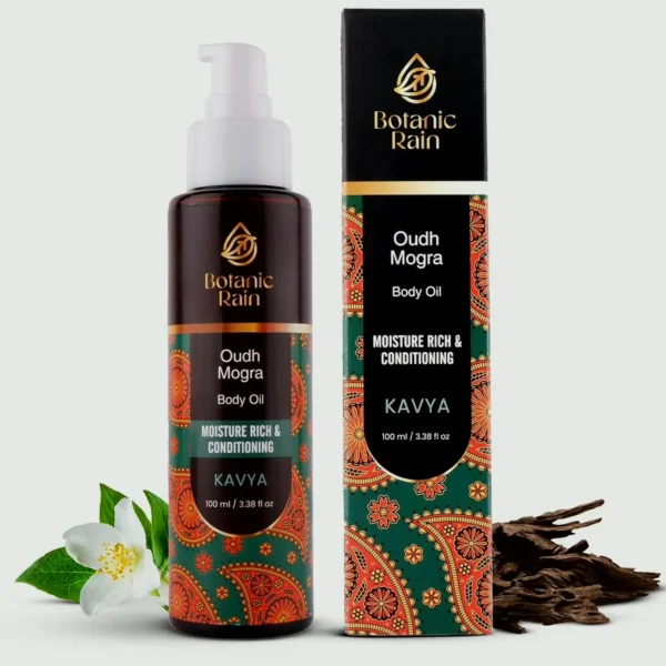 Ayurvedic Organic Body Oil with Agarwood & Jasmine, 3.38 Fl Oz