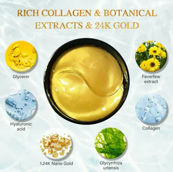 24K Gold Under Eye Mask for Dark Circles