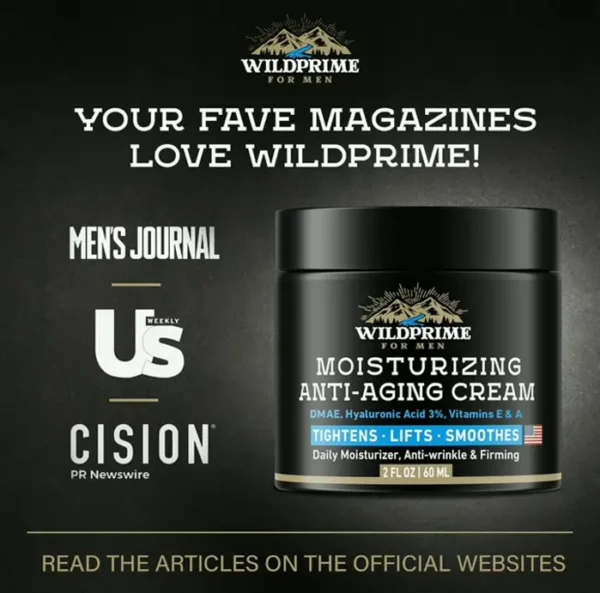 Male's Face Moisturizer Cream - Age-Defying - HA, Vit A & E - Two oz