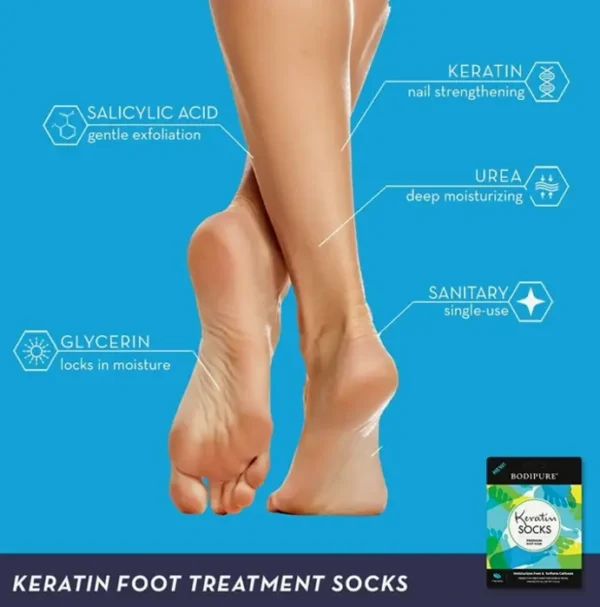 Bodipure Keratin Foot Mask for Dry Feet, Callus Softening