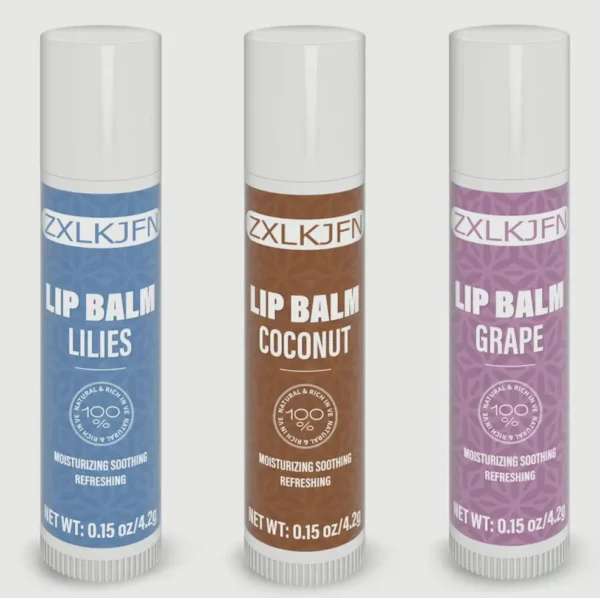 Organic Lip Balm Bundle - Three Flavors - 100% Natural Moisturizer for Cracked & Dry Lips