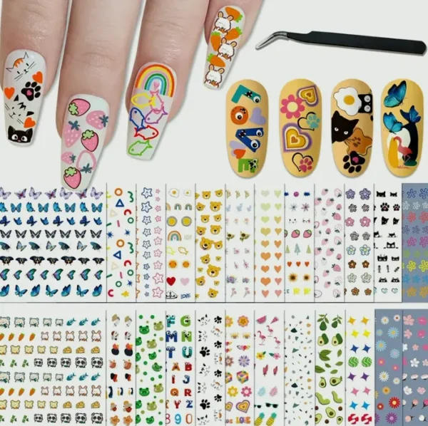 Fun Stickers Set for  Children  & Tweezers