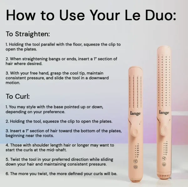 L'ANGE Hair Le Duo 360° Airflow Straightener | 2-in-1 Curler Tool & Titanium Flat Iron