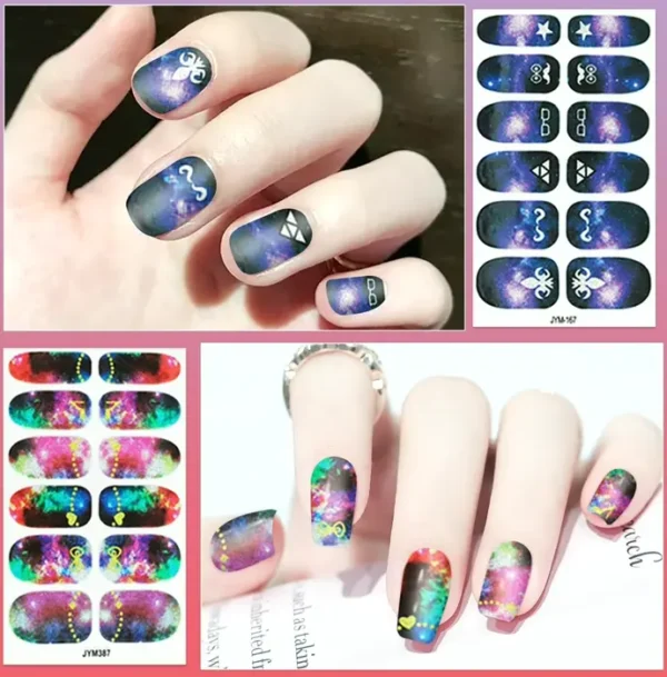 Nail Stickers and File 15 Sheets Star Designs