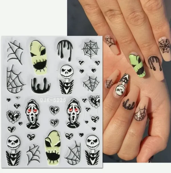 3D Halloween Nail Design Decals - Spooky Ghosts