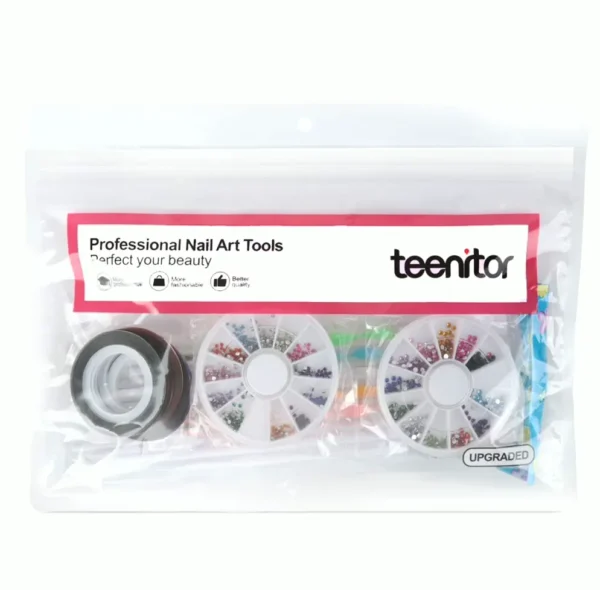 Teenitor Manicure Brushes with Painting Pens and Stones