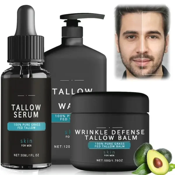 Men's Organic Skincare Set, Beef Face Moisturizer, Anti-Wrinkle