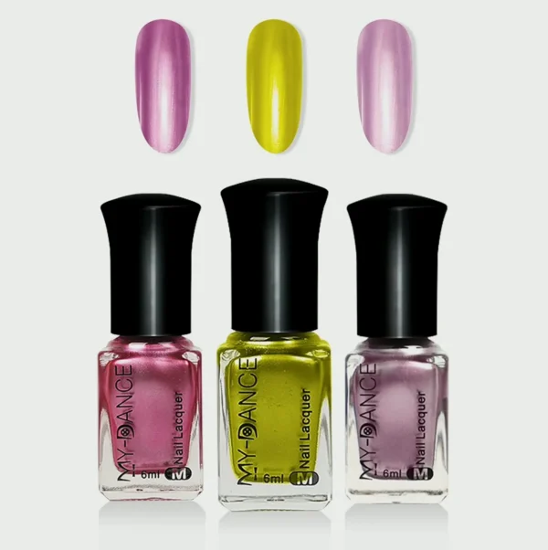 Three Colors Reflective Shiny Nail Enamel Set