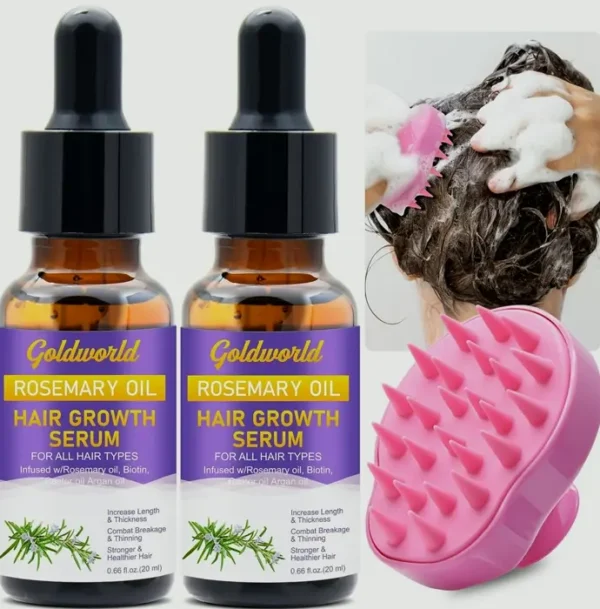 Rosemary Serum for Hair Growth - Dual Pack + Scalp Massage Tool