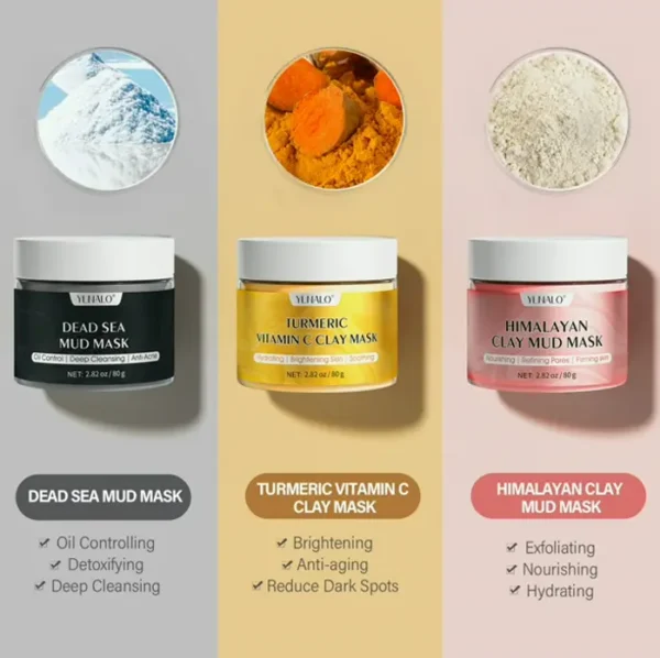 Turmeric Clay Mask Set, Himalayan Mask Set, Skin Cleansing