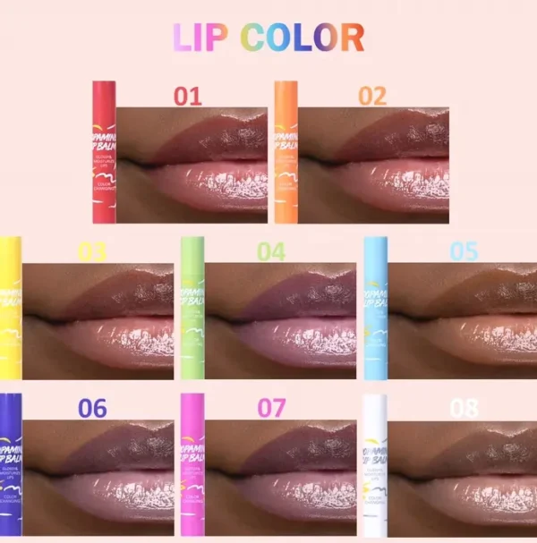 Colored Lip Balm Set - Hydrating, Shiny Look, 8 Colors