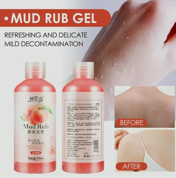 Clay Rub Gel Exfoliating Body Cleanser (Peach/1PC/350ML)