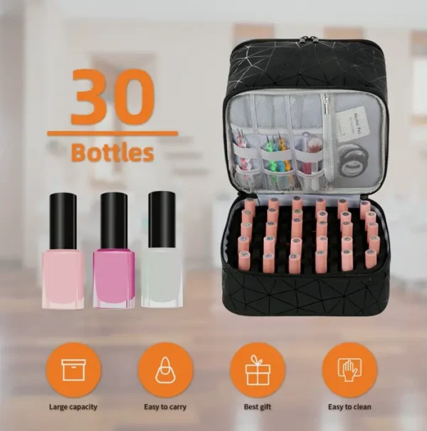 Compact Manicure Storage Bag with LED Lamp