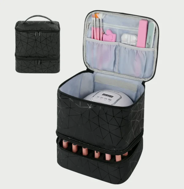 Compact Manicure Storage Bag with LED Lamp