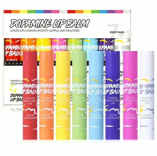 Colored Lip Balm Set - Hydrating, Shiny Look, 8 Colors