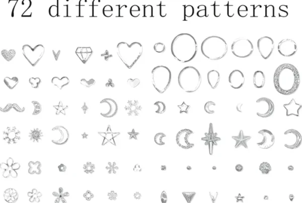 Six Containers Nail Studs for Ladies