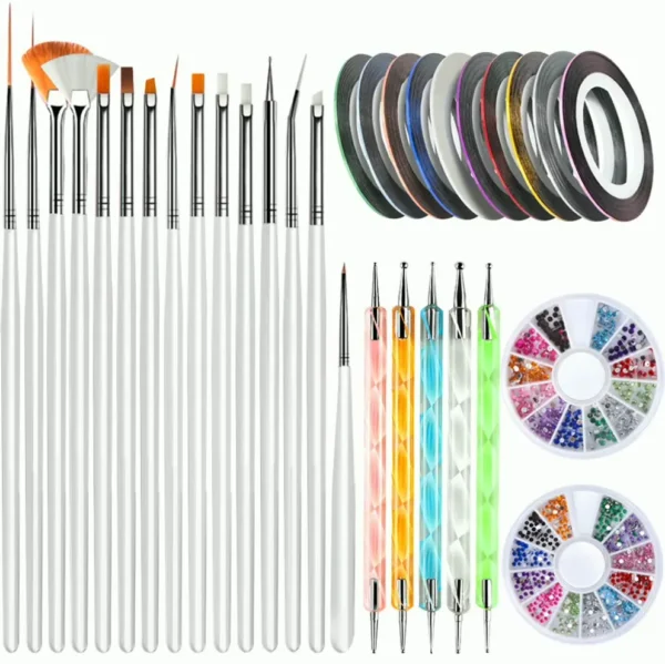 Teenitor Manicure Brushes with Painting Pens and Stones