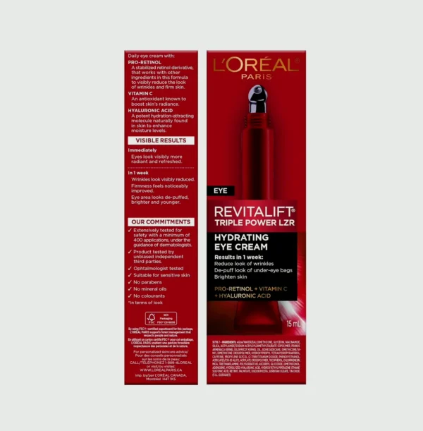 LOreal Parisian Revitalift Triple Strength Anti-Aging Eye Treatment, Half oz.