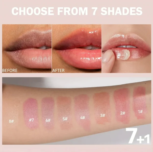 Colored Lip Balm Set - Hydrating, Shiny Look, 8 Colors