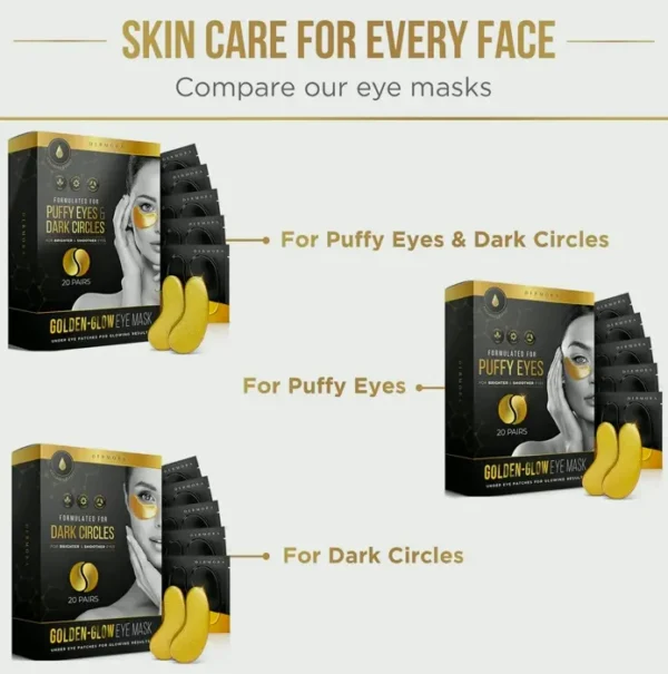 DERMO Golden Glow Under Eye Masks (20 Pairs)