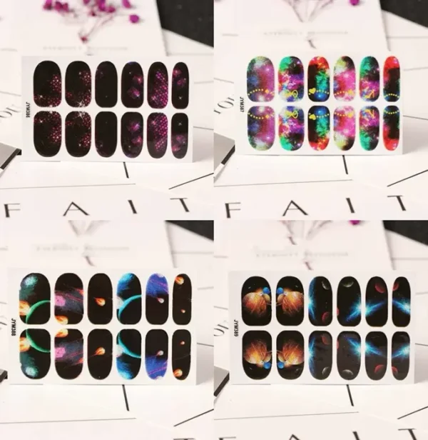 Nail Stickers and File 15 Sheets Star Designs