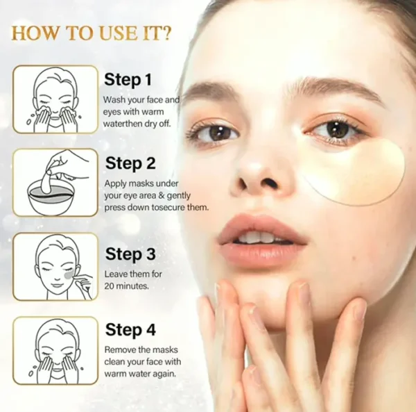 24K Gold Under Eye Mask for Dark Circles