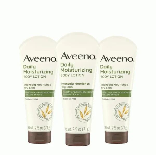 Aveeno's Daily Moisturizer, Treats Dehydrated Skin, Set of 3