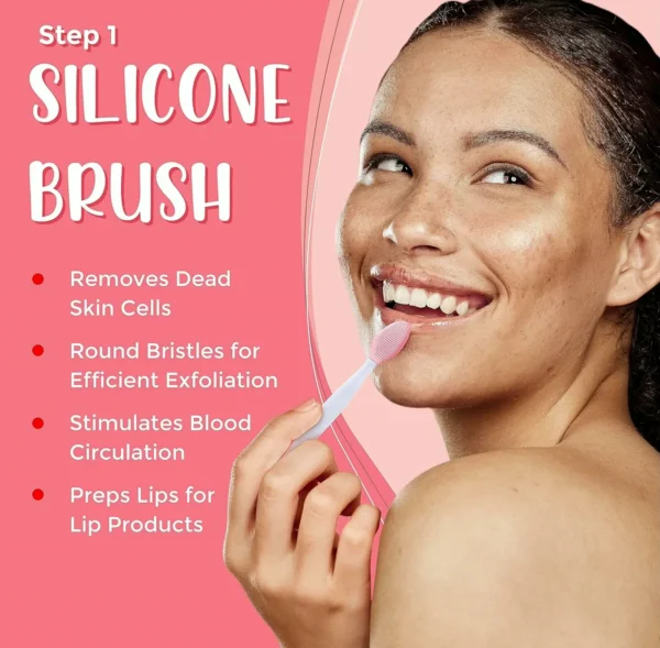 Complete Lip Therapy Set with Sleeping Mask, Scrub, Silicone Brush