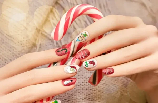 Quad Christmas Nail Stamp Plates Kit, Santa Claus, Bells, Snowflakes
