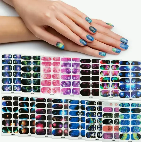 Nail Stickers and File 15 Sheets Star Designs