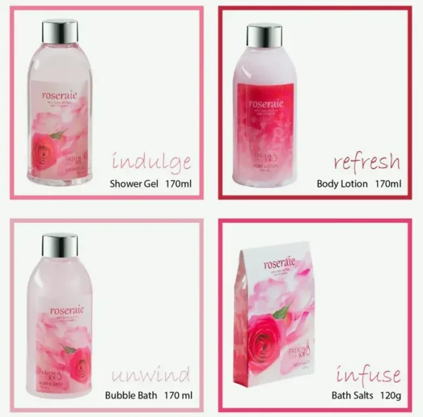 Romantic Pink Flower Spa Bath Present Basket