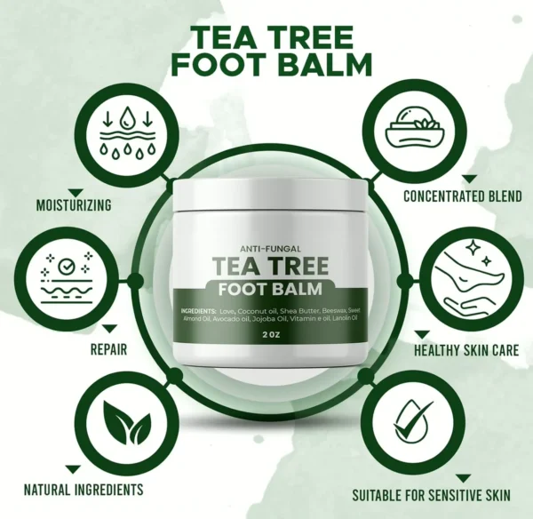 Crafted Tea Tree Salve - Foot Care, Nourish, Anti-Fungal - 2 oz