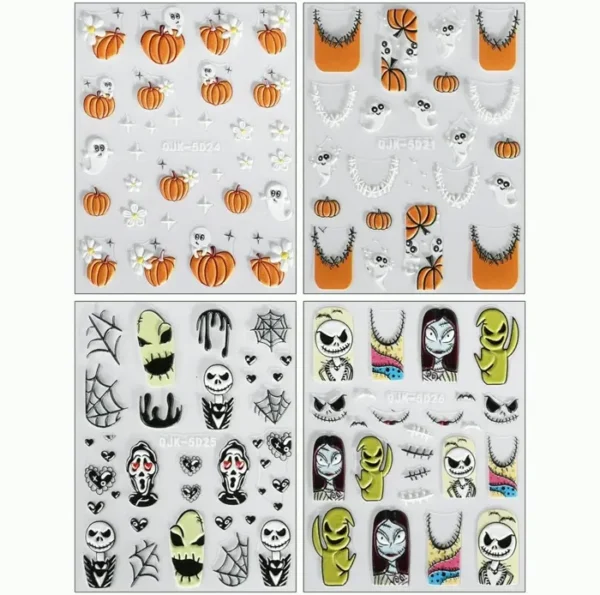 3D Halloween Nail Design Decals - Spooky Ghosts