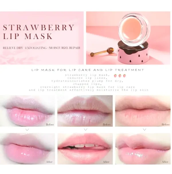 Strawberry Nighttime Lip Mask, Honey Salve 1PC
