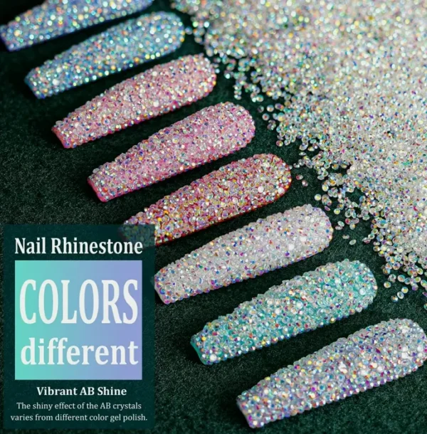 15,000 Miniature Diamond Beads for Nail Art - Iridescent Like Swarovski - 2 Trays - By BELLEBOOST