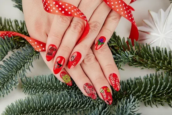 Quad Christmas Nail Stamp Plates Kit, Santa Claus, Bells, Snowflakes