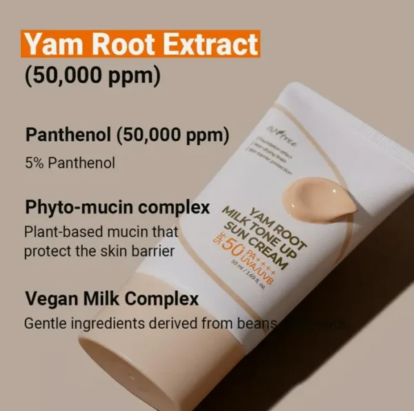 IS N TREE Yam Root Cream SPF50+ Tinted Sunscreen 50ml