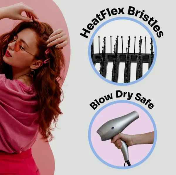 Quick Dry Hair Brush, Exclusive on Amazon Aqua - Vented Design & Gentle HeatFlex Bristles - Blowout Safe