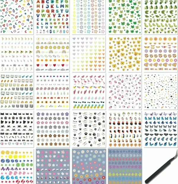 Fun Stickers Set for  Children  & Tweezers