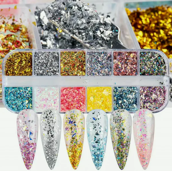 Distinct Nail Film Fragments Sparkle