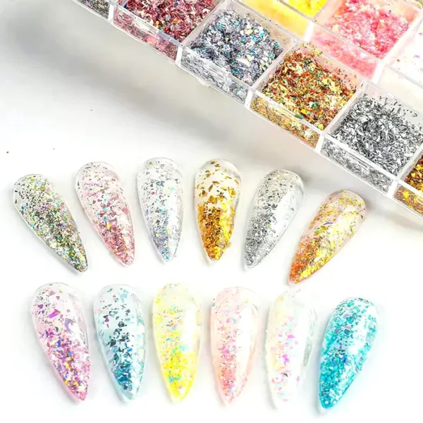 Distinct Nail Film Fragments Sparkle