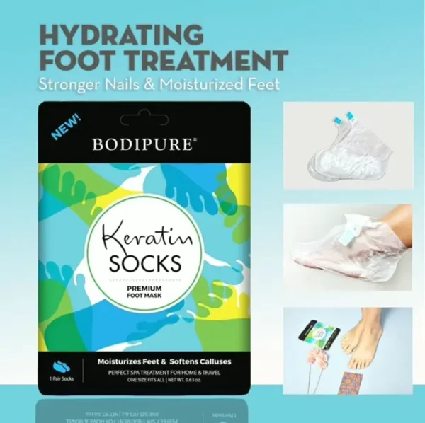 Bodipure Keratin Foot Mask for Dry Feet, Callus Softening