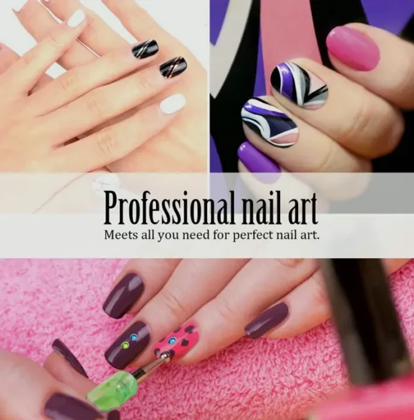 Teenitor Manicure Brushes with Painting Pens and Stones
